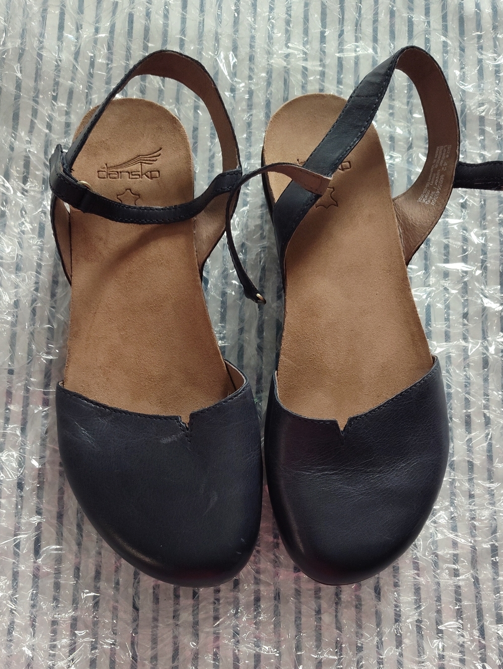 Dansko Navy Leather Slingbacks
